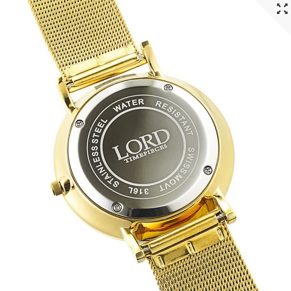 Lord Timepieces Mesh Gold Womens Watch - Picture 4 of 12